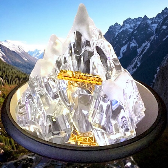 Franklin Mint Crystal Mountain Gold Train w/ Base - Picture 15 of 16